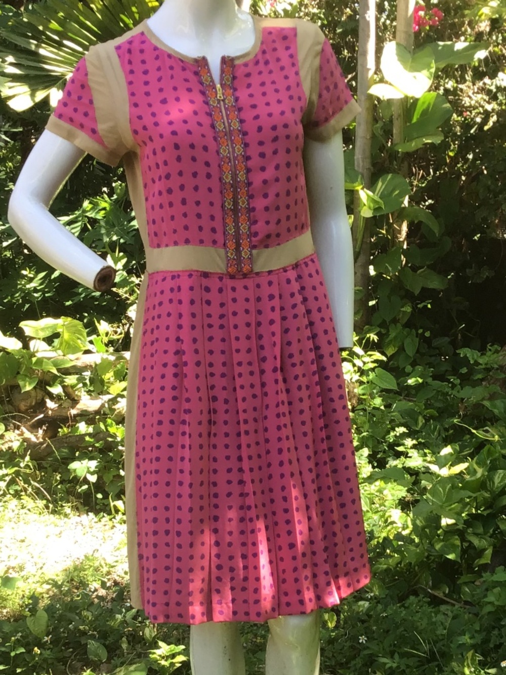 Vintage Moschino  summer Dress with bead trim around zipper
